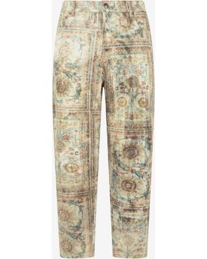Roberto Cavalli Persian Tarot Print Jeans - Natural
