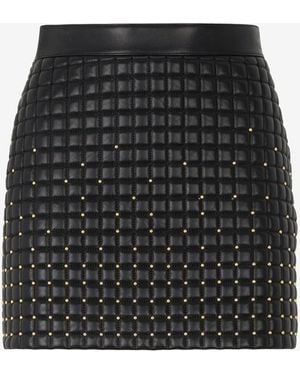 Roberto Cavalli Quilted Leather Miniskirt - Black