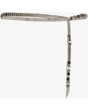Roberto Cavalli Cinturón De Cadena Serpentine En Plata - Blanco