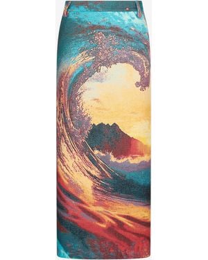 Roberto Cavalli Itaca Print Skirt - White