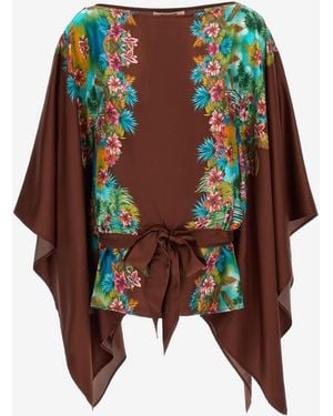 Roberto Cavalli Hawaii Print Silk Shirt - Multicolour