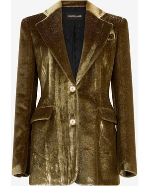 Roberto Cavalli Velvet Blazer - Green