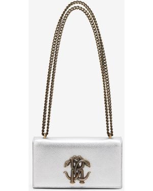 Roberto Cavalli Bag With Mirror Snake Monogram - White