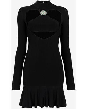 Roberto Cavalli Cut-Out Flared Mini Dress - Black