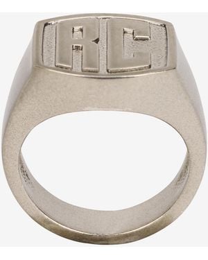Roberto Cavalli Anello Con Monogram Rc - Bianco