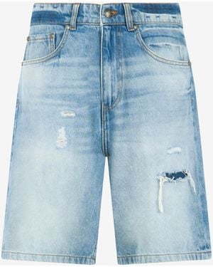 Roberto Cavalli Denim Bermuda Shorts - Blue