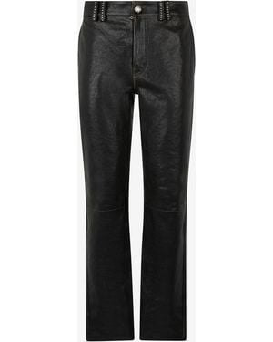 Roberto Cavalli Genuine Leather Pants - Black