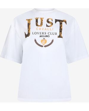 Roberto Cavalli Lovers Club Print T-Shirt - White