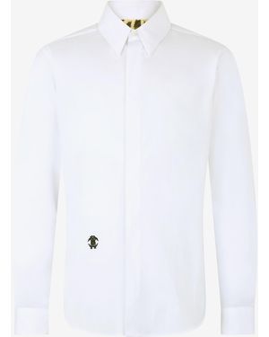 Roberto Cavalli Cotton Shirt With Embroidery - White