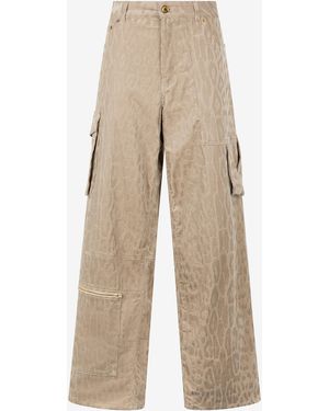 Roberto Cavalli Pantalones Cargo Con Motivo Integral Jaguar Skin - Neutro