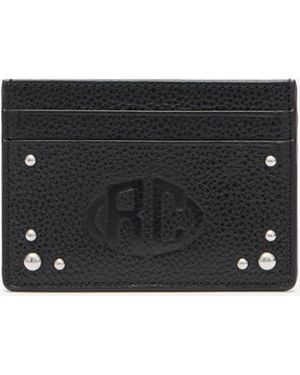 Roberto Cavalli Flat Card Holder With Studs - Black