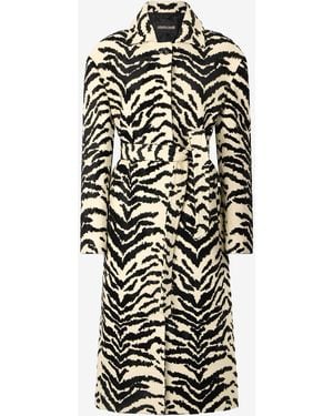 Roberto Cavalli Coat With Tigress Print - White