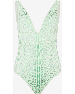 Roberto Cavalli Jaguar Mint One-Piece Swimsuit - Green