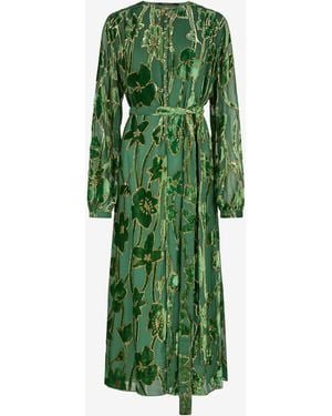 Roberto Cavalli Velvet Devoré Midi Dress - Green