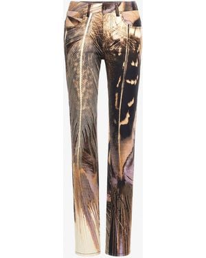 Roberto Cavalli Savage Print Denim - White