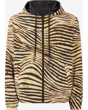 Roberto Cavalli Felpa Reversibile Con Cappuccio - Multicolore
