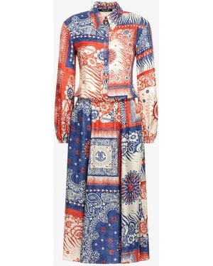 Roberto Cavalli Bandana Print Maxi Dress - White