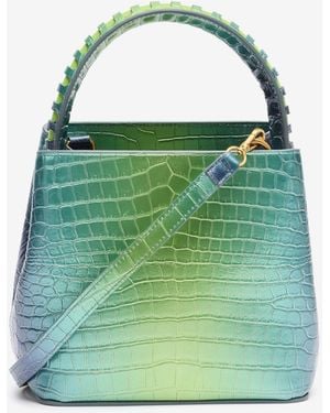 Roberto Cavalli Roar Bag With Crocodile Print - Green