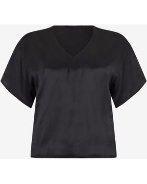 Roberto Cavalli Silk Top With Cut-Outs - Black