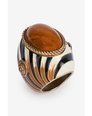 Roberto Cavalli Enameled Metal Ring - Métallisé