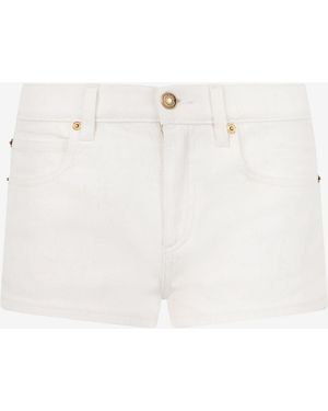 Roberto Cavalli Stretch Cotton Denim Shorts - Natural