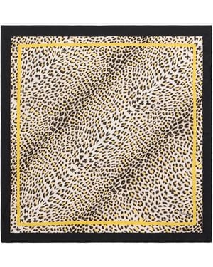 Roberto Cavalli Silk Scarf With Pop Jaguar Print - Multicolour