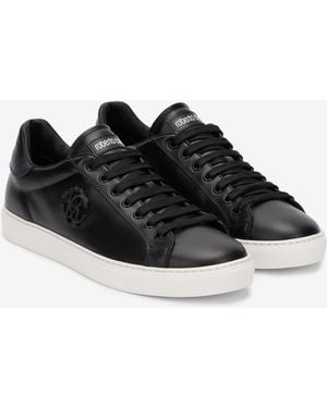 Roberto Cavalli Trainer With Embossed Monogram Rc - Black