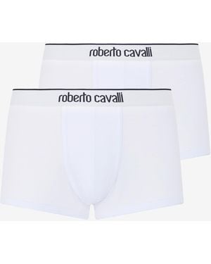 Roberto Cavalli Bi-Pack De Bóxers Blancos De Algodón