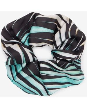 Roberto Cavalli Ray Of Sea Print Silk Scrunchie - Multicolor