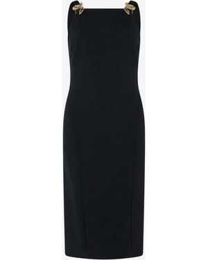 Roberto Cavalli Sheath Dress With Snake Detailing - Black