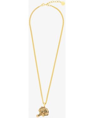 Roberto Cavalli Necklace With Tiger Pendant - White