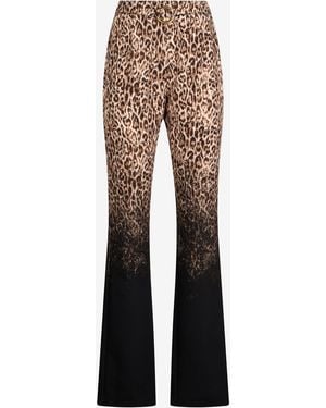 Roberto Cavalli Leopard Print Trousers - Multicolour