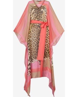 Roberto Cavalli Cavalli Pop Print Silk Kaftan - Red