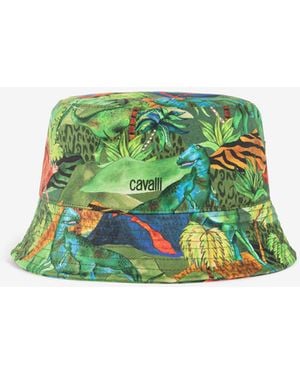 Roberto Cavalli Jungle-Print Bucket Hat - Green