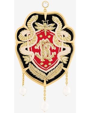 Roberto Cavalli Rc Monogram Crest Earring - White