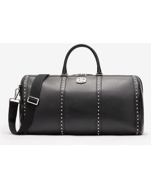 Roberto Cavalli Tumbled Leather Travel Bag - Black