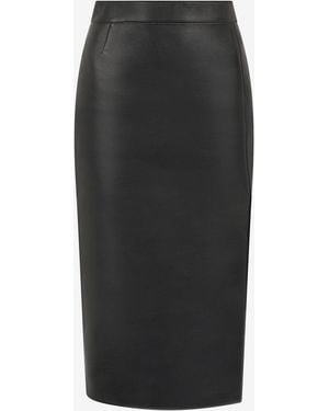 Roberto Cavalli Plain Midi Skirt - Black