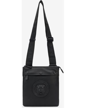 Roberto Cavalli Crossbody Bag With Embossed Tiger - Black