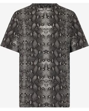 Roberto Cavalli Python Print T-Shirt - Black