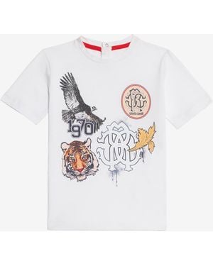 Roberto Cavalli T-Shirt With Graphic Print - White