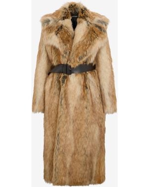 Roberto Cavalli Faux Fur Coat - Natural