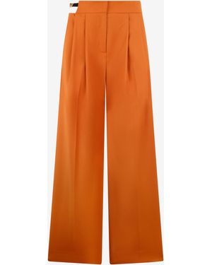 Roberto Cavalli Wide-Leg Pants With Cut-Out - Orange