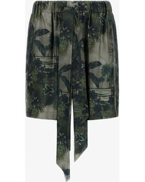 Roberto Cavalli Shorts With Hawaii Print - Green