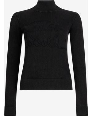 Roberto Cavalli Maglione A Collo Alto Nero Con Logo