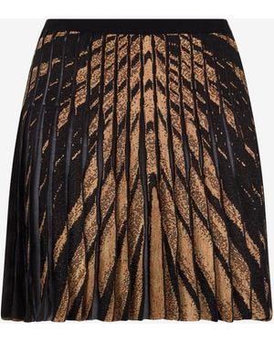 Roberto Cavalli Knit Skirt With Ray Of Print - Brown