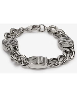 Roberto Cavalli Chain Bracelet With Rc Monogram - Metallic