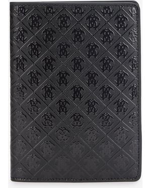 Roberto Cavalli Wallet With All-Over Mirror Snake Monogram - Black