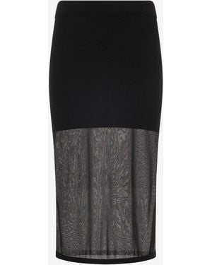 Roberto Cavalli Miniskirt With Tulle Insert - Black