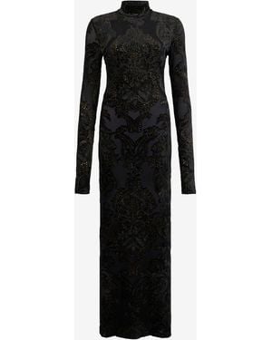 Roberto Cavalli Dress With Ornamental Print - Black