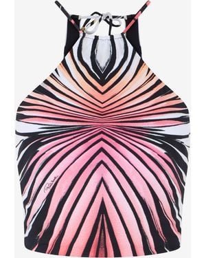 Roberto Cavalli Ray Of Paradise Print Top - Pink